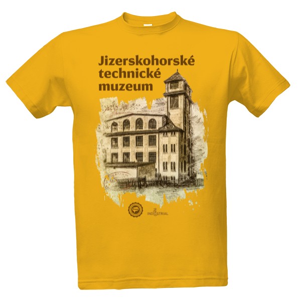 Tričko s potiskem Jizerskohorské technické muzeum 001 / Gold