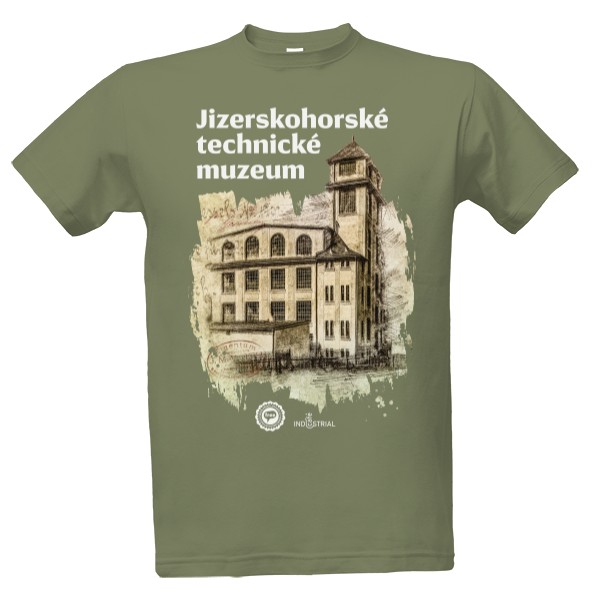 Tričko s potiskem Jizerskohorské technické muzeum 001 / Khaki