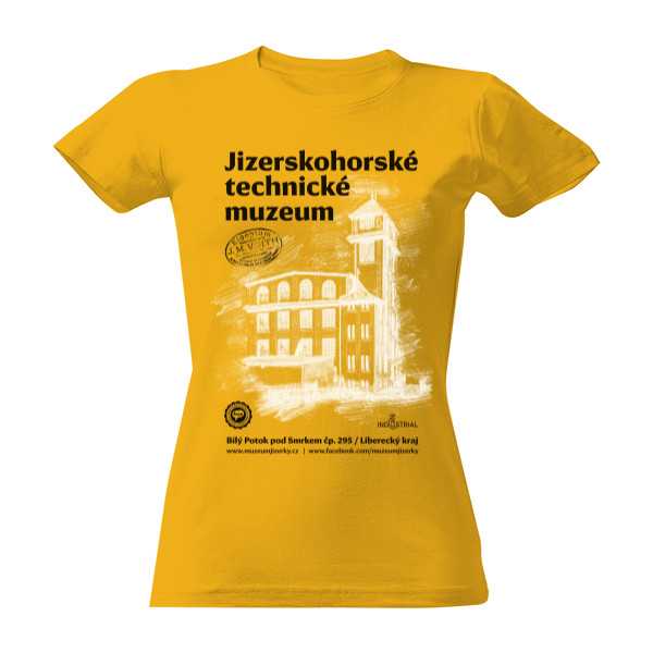 Tričko s potiskem Jizerskohorské technické muzeum 002 / Gold / Woman