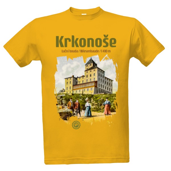 Tričko s potlačou Krkonoše / Sněžné jámy 001 / Gold