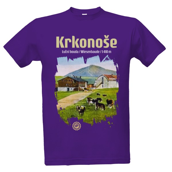 Tričko s potlačou Krkonoše / Luční bouda 002 / Purple