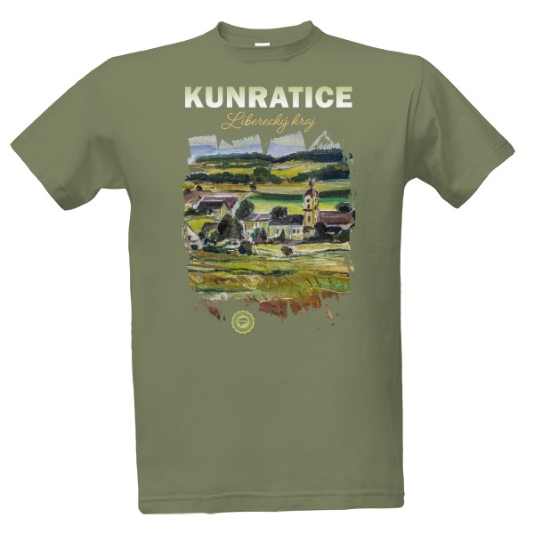 Tričko s potiskem Kunratice 001 / Khaki