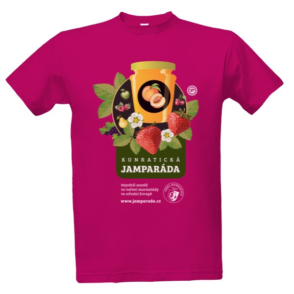 Tričko s potiskem Kunratická Jamparáda / Fuchsia