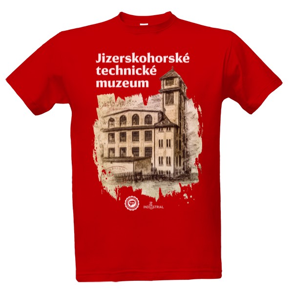 Tričko s potiskem Jizerskohorské technické muzeum 001 / Red