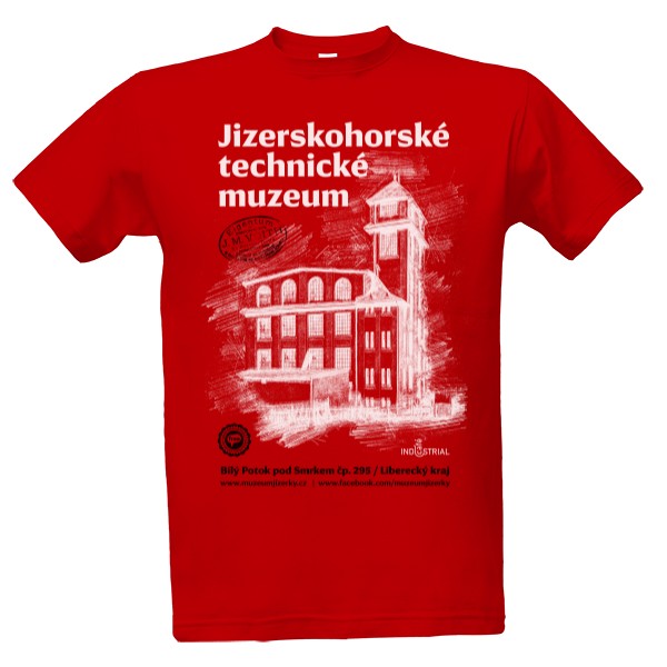 Tričko s potiskem Jizerskohorské technické muzeum 002 / Red