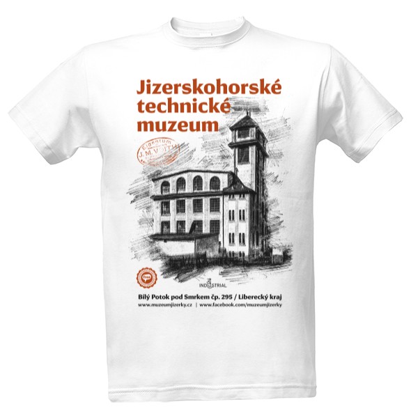 Tričko s potiskem Jizerskohorské technické muzeum 002 / White