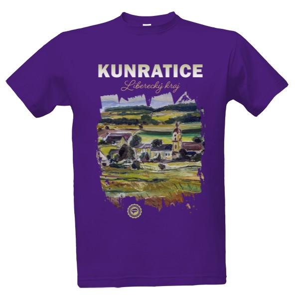 Tričko s potiskem Kunratice 001 / Purple