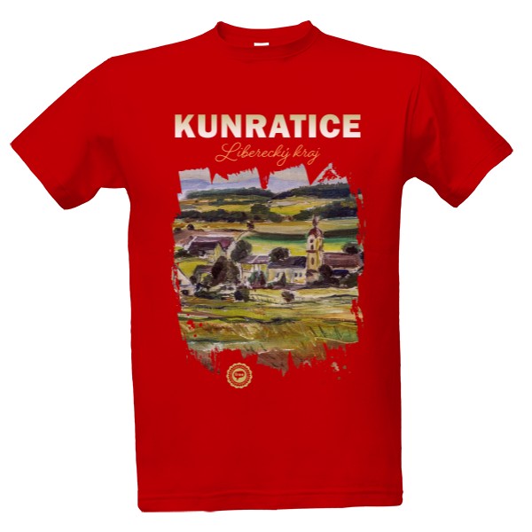 Tričko s potiskem Kunratice 001 / Red