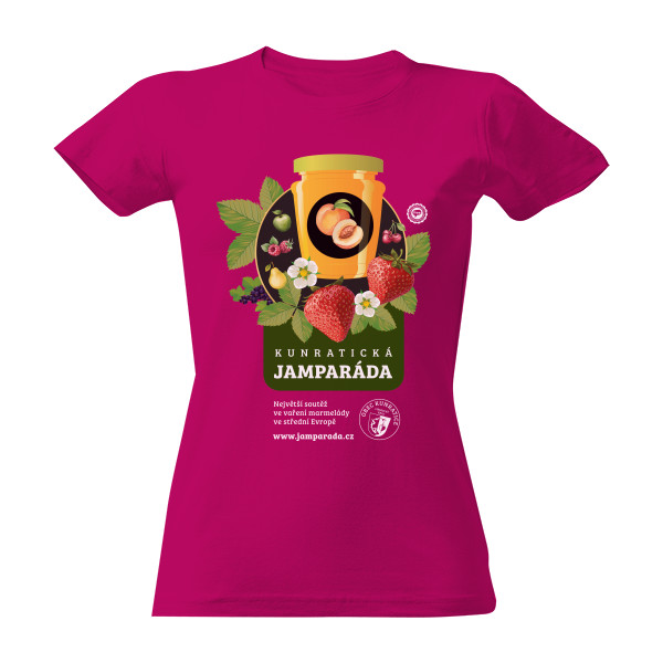 Tričko s potiskem Kunratická Jamparáda / Fuchsia / Woman