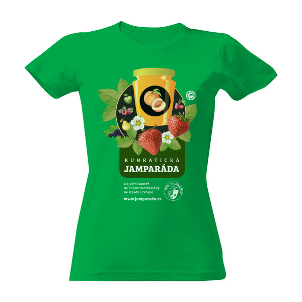 Tričko s potiskem Kunratická Jamparáda / Green / Woman