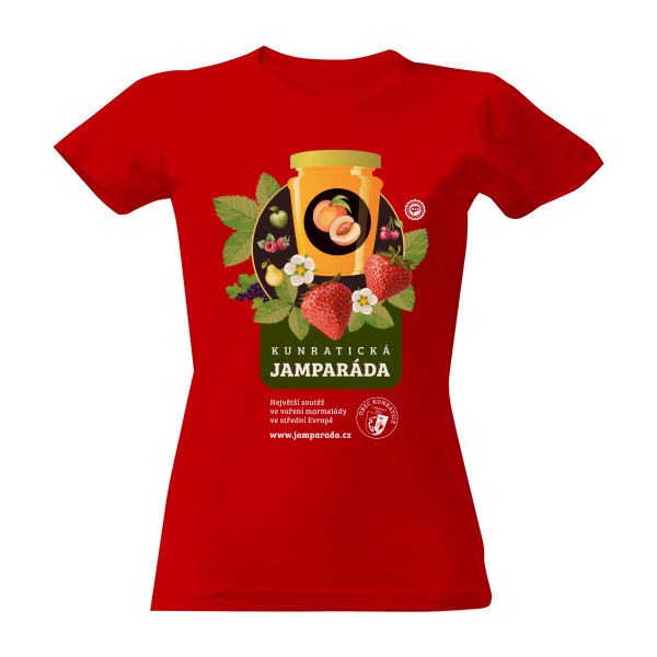 Tričko s potiskem Kunratická Jamparáda / Red / Woman
